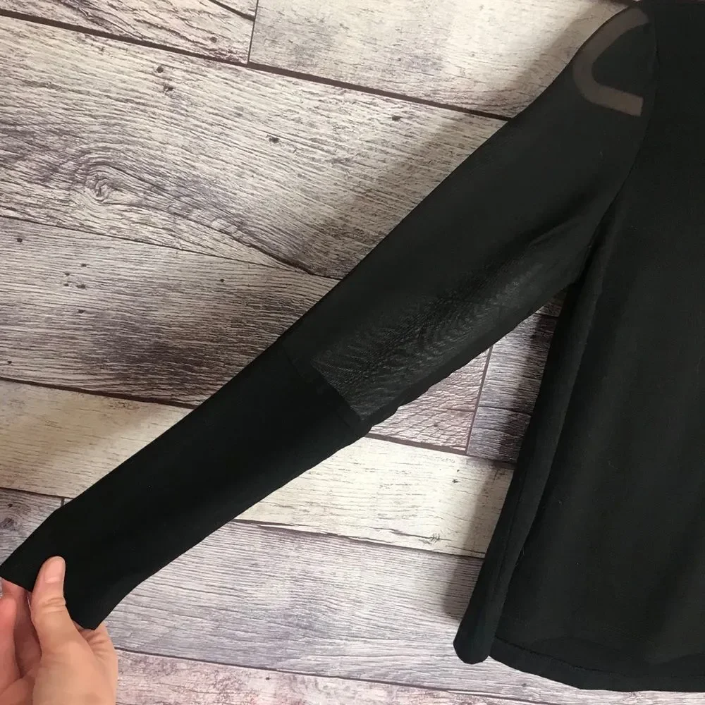 DKNY Girls Black Long Sleeve w/ Sheer arm Cutouts - Picture 2 of 6